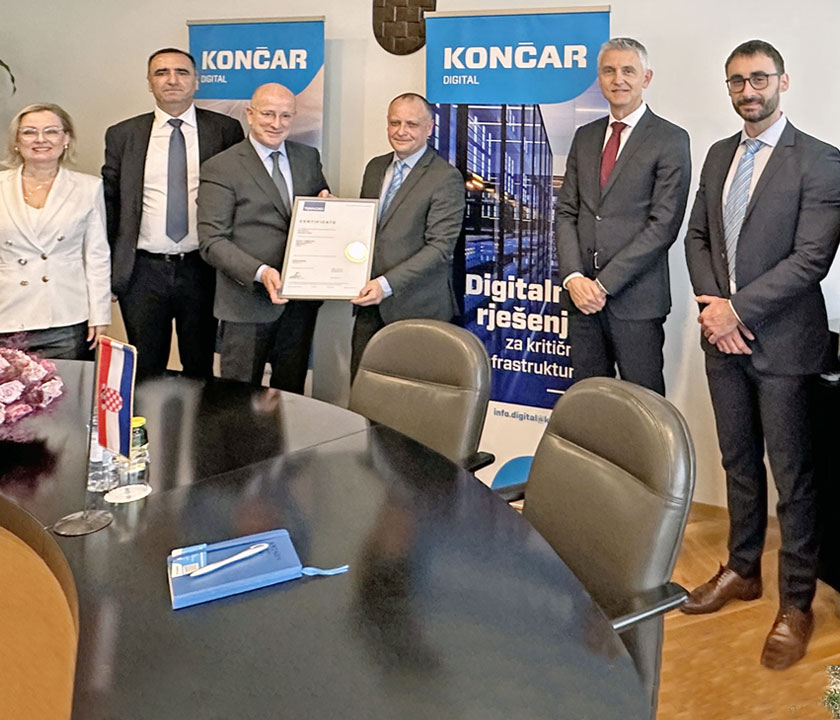 KONČAR’S PROZA Station becomes the first SCADA solution in the world to obtain a certificate according to international cybersecurity standards
