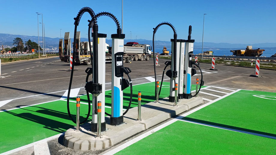 EV charging station at the Kvarner rest area