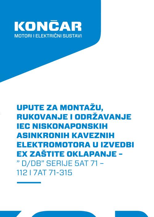 Upute za montažu, rukovanje i održavanje IEC-niskonaponskih asinkronih kaveznih elektromotora u izvedbi ex zaštite