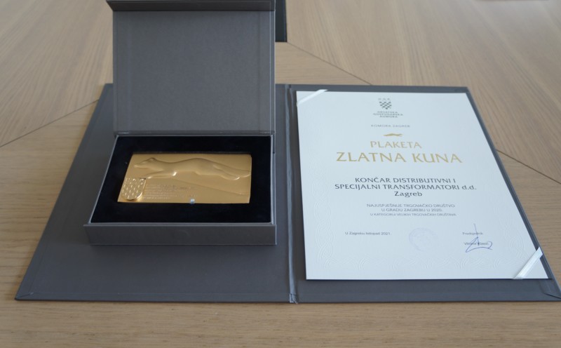 "Golden kuna" plaque for the best large enterprise in 2020