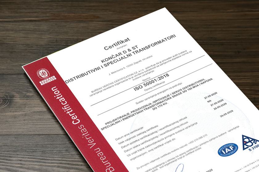 New ISO 50001 certificate in our portfolio